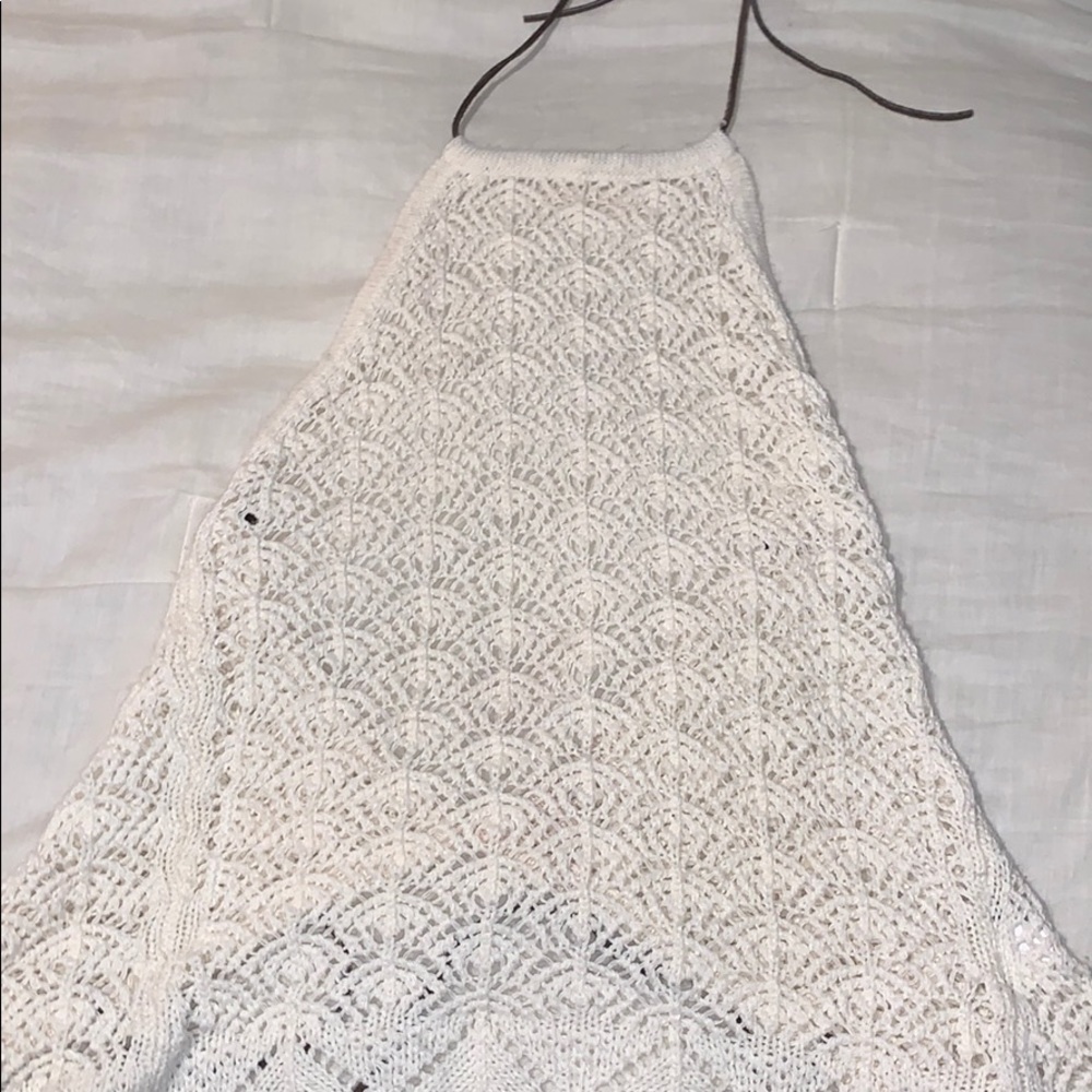 Cream Laced Swim Suit CoverUp